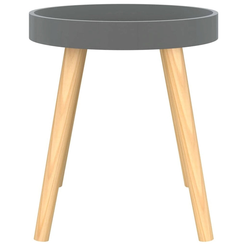 vidaXL Side Table Round End Coffee Table Engineered Wood and Solid Wood Pine - 15x15x15.7