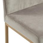 Set of 2 Gray and Gold Contemporary Upholstery Counter Chairs 37.5