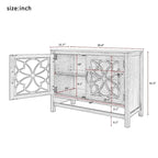 Wood Accent Buffet Sideboard Storage Cabinet with Doors and Adjustable Shelf