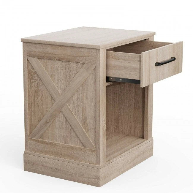 Compact Nightstand with Drawer and Shelf