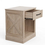 Compact Nightstand with Drawer and Shelf