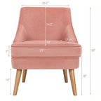 Costway Set of 2 Accent Chairs Velvet Single Sofa Chair w/Rubber Wood