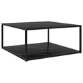 vidaXL Coffee Table Black 31.5x31.5x13.8 Tempered Glass - 31.5 x 31.5 x 13.8