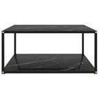 vidaXL Coffee Table Black 31.5x31.5x13.8 Tempered Glass - 31.5 x 31.5 x 13.8