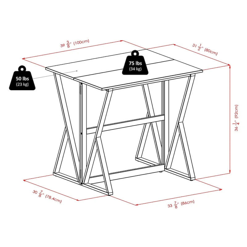 3-Pc Drop Leaf High Table with Cushion Seat Counter Stools, Walnut and Espresso