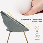 Costway Modern Velvet Accent Chair Upholstered Vanity Chair w/Golden - See Details