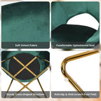 Costway Modern Velvet Accent Chair Upholstered Vanity Chair w/Golden - See Details