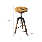 Reclaimed Wood Revolving Bar Stool