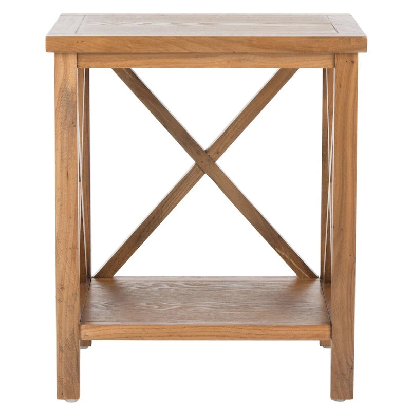 SAFAVIEH Yasumi White Cross Back End Table - 18.1 x 13.4 x 21.5 - 18Wx13Dx22H