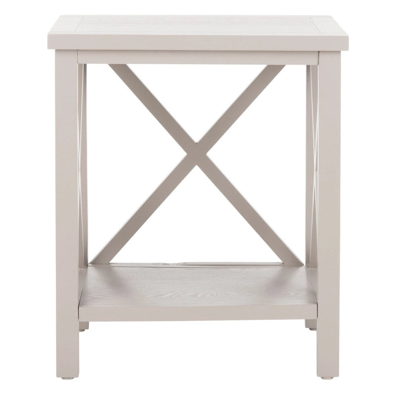 SAFAVIEH Yasumi White Cross Back End Table - 18.1 x 13.4 x 21.5 - 18Wx13Dx22H