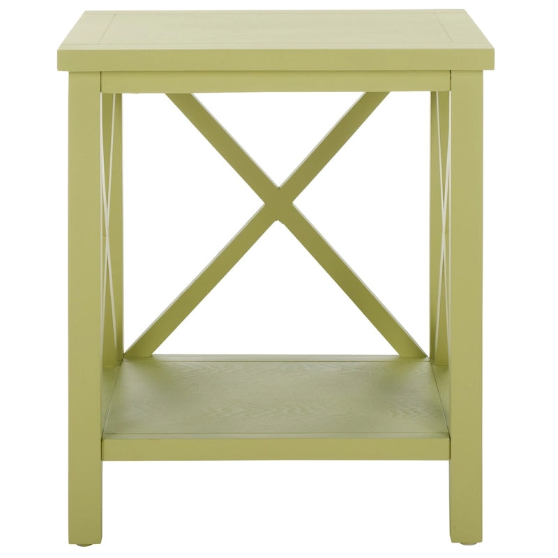 SAFAVIEH Yasumi White Cross Back End Table - 18.1 x 13.4 x 21.5 - 18Wx13Dx22H