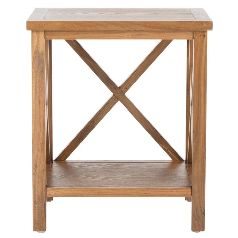 SAFAVIEH Yasumi White Cross Back End Table - 18.1 x 13.4 x 21.5 - 18Wx13Dx22H