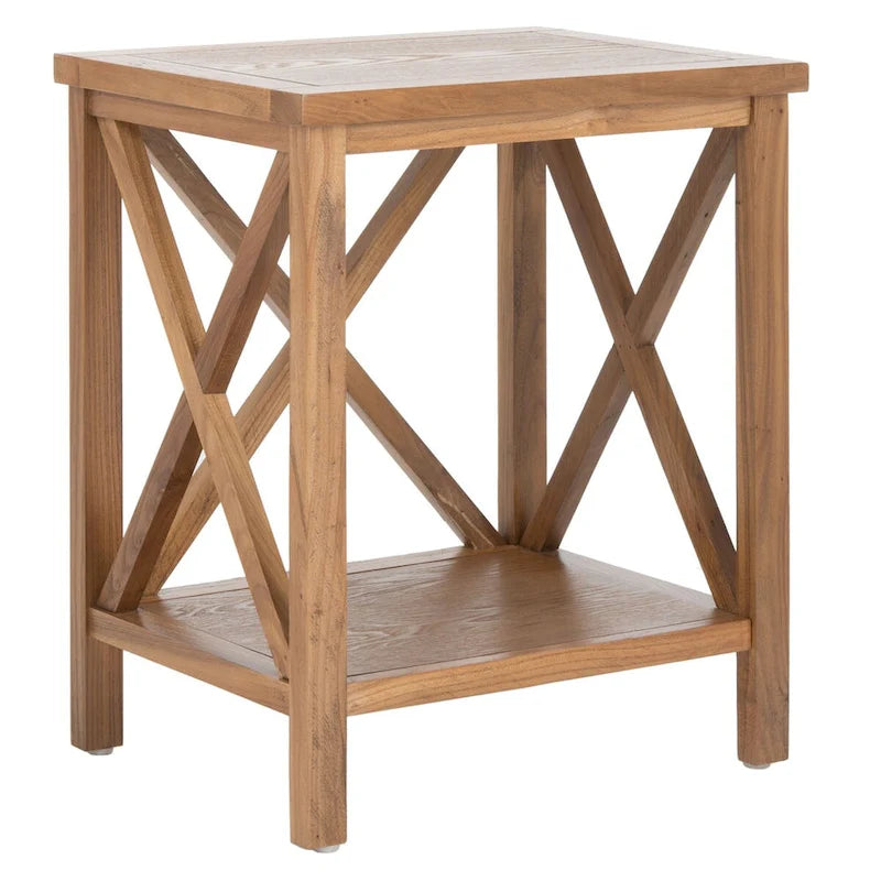 SAFAVIEH Yasumi White Cross Back End Table - 18.1 x 13.4 x 21.5 - 18Wx13Dx22H