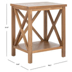 SAFAVIEH Yasumi White Cross Back End Table - 18.1 x 13.4 x 21.5 - 18Wx13Dx22H
