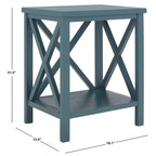 SAFAVIEH Yasumi White Cross Back End Table - 18.1 x 13.4 x 21.5 - 18Wx13Dx22H