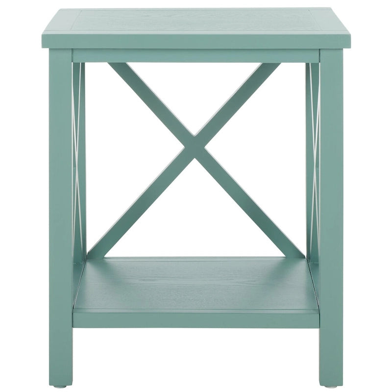 SAFAVIEH Yasumi White Cross Back End Table - 18.1 x 13.4 x 21.5 - 18Wx13Dx22H