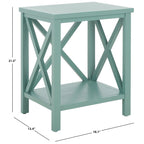 SAFAVIEH Yasumi White Cross Back End Table - 18.1 x 13.4 x 21.5 - 18Wx13Dx22H