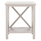 SAFAVIEH Yasumi White Cross Back End Table - 18.1 x 13.4 x 21.5 - 18Wx13Dx22H