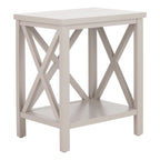 SAFAVIEH Yasumi White Cross Back End Table - 18.1 x 13.4 x 21.5 - 18Wx13Dx22H