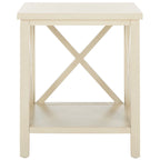 SAFAVIEH Yasumi White Cross Back End Table - 18.1 x 13.4 x 21.5 - 18Wx13Dx22H