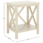 SAFAVIEH Yasumi White Cross Back End Table - 18.1 x 13.4 x 21.5 - 18Wx13Dx22H