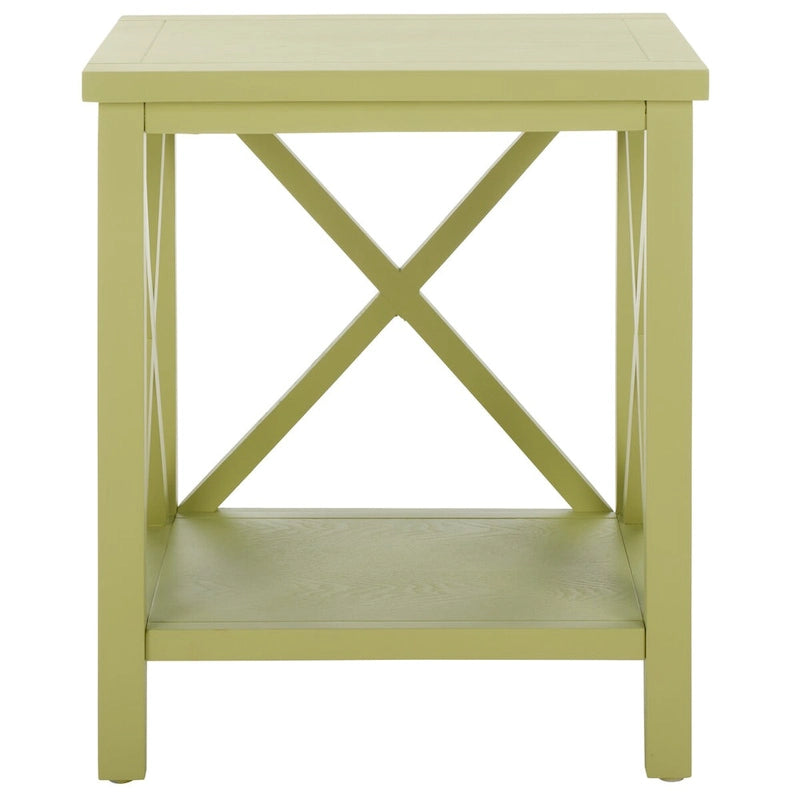 SAFAVIEH Yasumi White Cross Back End Table - 18.1 x 13.4 x 21.5 - 18Wx13Dx22H
