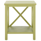 SAFAVIEH Yasumi White Cross Back End Table - 18.1 x 13.4 x 21.5 - 18Wx13Dx22H