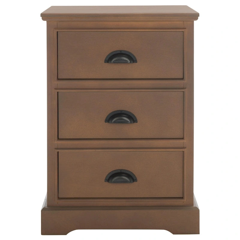 SAFAVIEH Claudine Grey 3-Drawer Storage Side Table - 17.7 x 13.8 x 26.8 - 18Wx14Dx26H