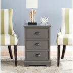 SAFAVIEH Claudine Grey 3-Drawer Storage Side Table - 17.7 x 13.8 x 26.8 - 18Wx14Dx26H