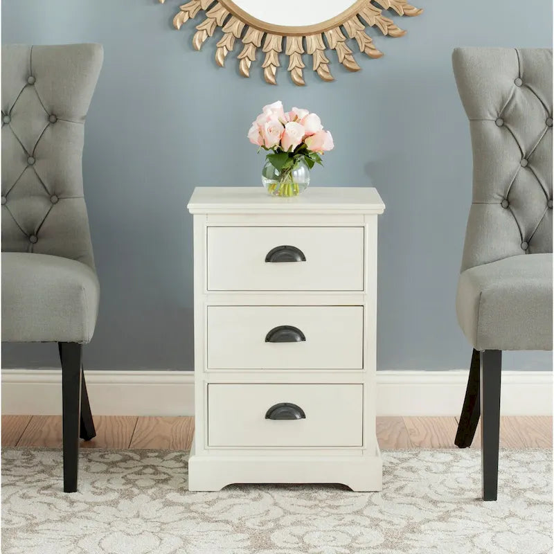 SAFAVIEH Claudine Grey 3-Drawer Storage Side Table - 17.7 x 13.8 x 26.8 - 18Wx14Dx26H