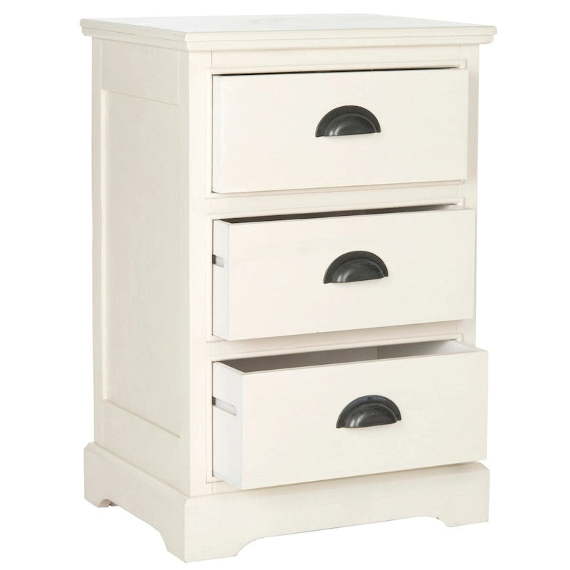 SAFAVIEH Claudine Grey 3-Drawer Storage Side Table - 17.7 x 13.8 x 26.8 - 18Wx14Dx26H