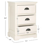 SAFAVIEH Claudine Grey 3-Drawer Storage Side Table - 17.7 x 13.8 x 26.8 - 18Wx14Dx26H