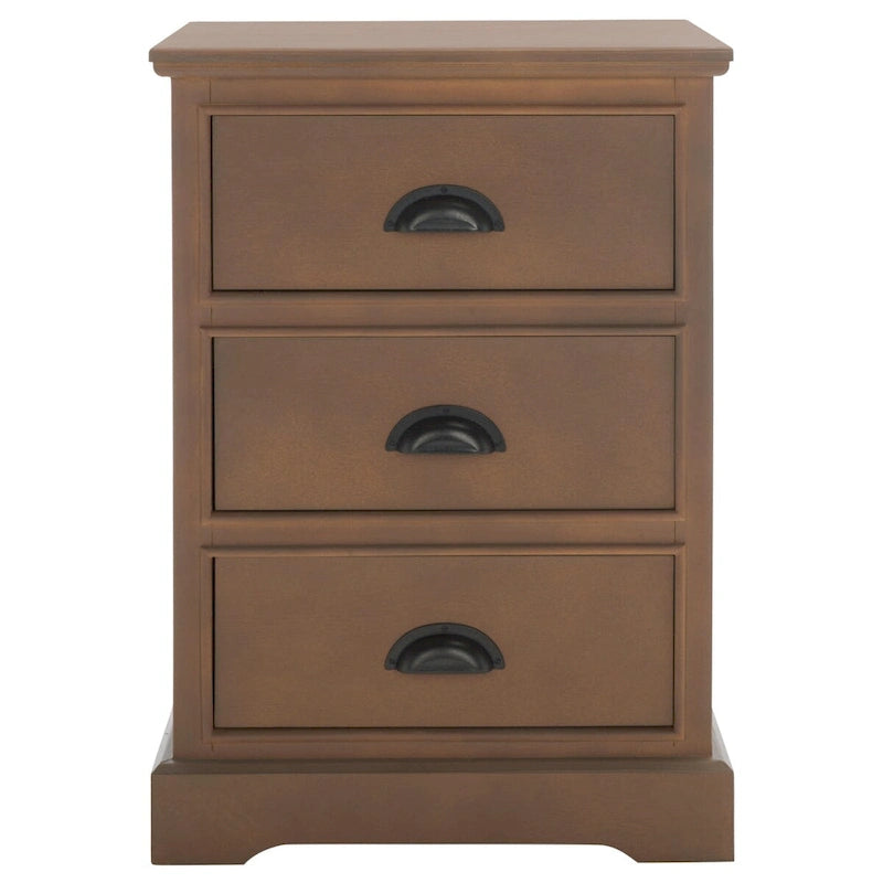 SAFAVIEH Claudine Grey 3-Drawer Storage Side Table - 17.7 x 13.8 x 26.8 - 18Wx14Dx26H