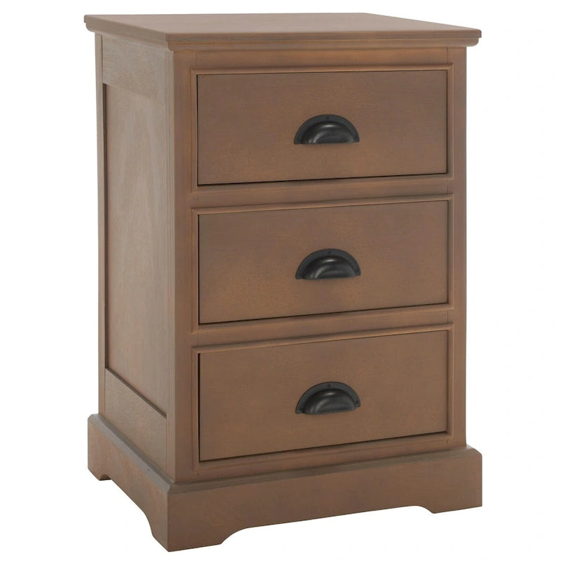 SAFAVIEH Claudine Grey 3-Drawer Storage Side Table - 17.7 x 13.8 x 26.8 - 18Wx14Dx26H