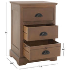 SAFAVIEH Claudine Grey 3-Drawer Storage Side Table - 17.7 x 13.8 x 26.8 - 18Wx14Dx26H