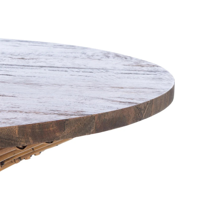 SAFAVIEH Aveline Modern Rattan Round Coffee Table - 31.5 W x 31.5 L x 17.7 H - 32Wx32Dx18H
