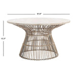 SAFAVIEH Aveline Modern Rattan Round Coffee Table - 31.5 W x 31.5 L x 17.7 H - 32Wx32Dx18H