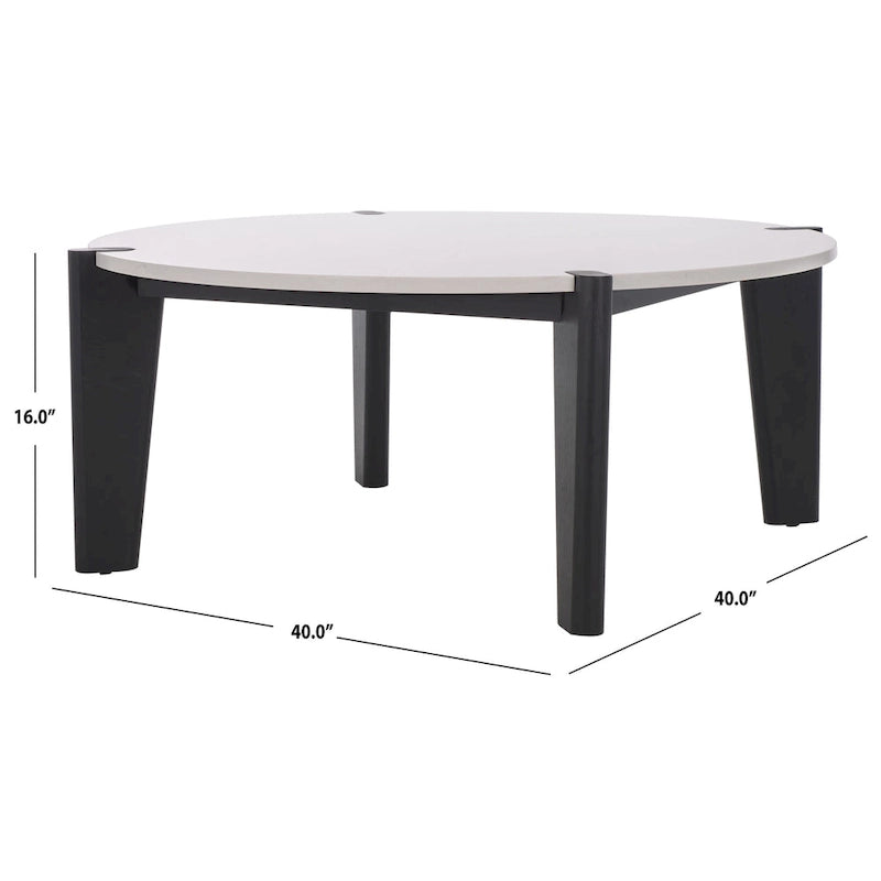 SAFAVIEH Couture Sarma Marble Top Round Coffee Table - 40 In. W x 40 In. D x 16 In. H - 40W x 40D x 16H
