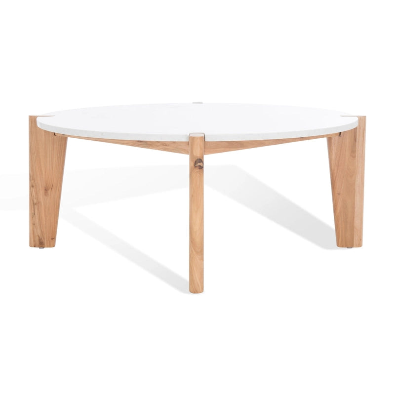 SAFAVIEH Couture Sarma Marble Top Round Coffee Table - 40 In. W x 40 In. D x 16 In. H - 40W x 40D x 16H