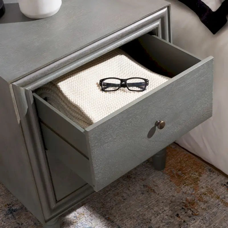 SAFAVIEH Dila 2-Drawer Storage Nightstand Table - 22 x 22 x 26 - 22Wx22Dx26H