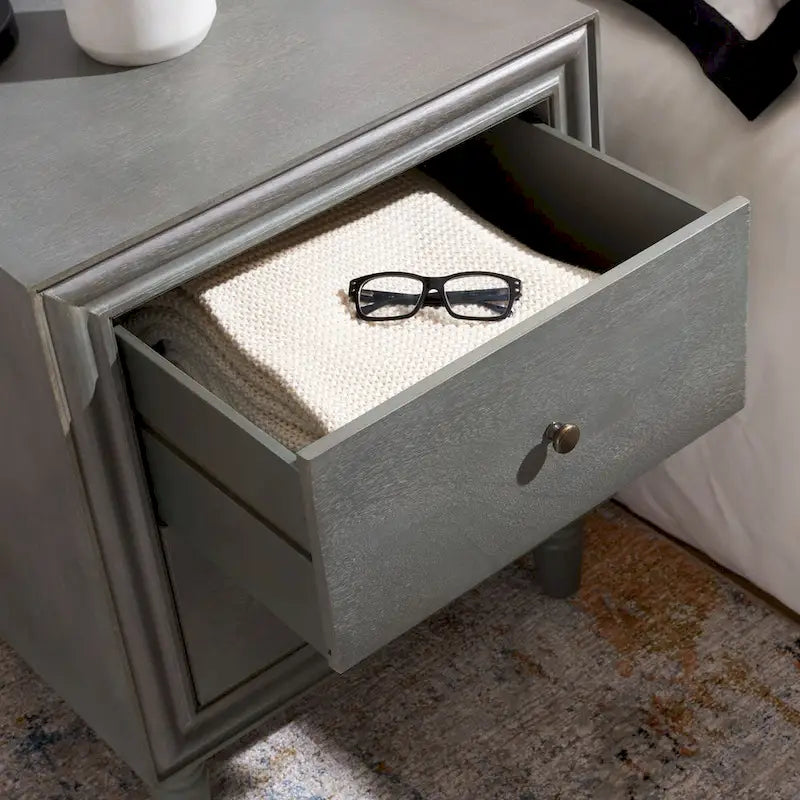 SAFAVIEH Dila 2-Drawer Storage Nightstand Table - 22 x 22 x 26 - 22Wx22Dx26H