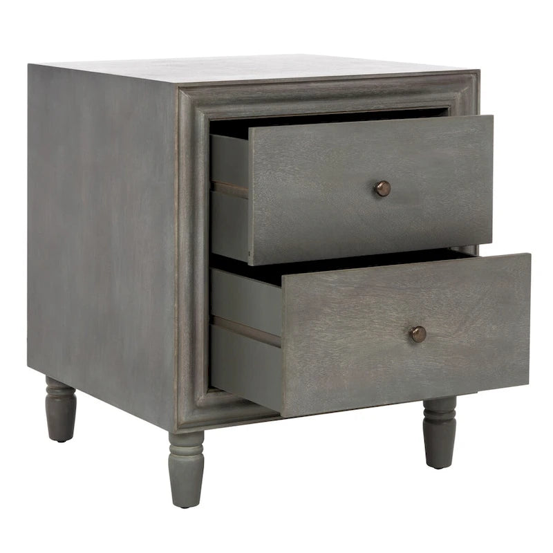 SAFAVIEH Dila 2-Drawer Storage Nightstand Table - 22 x 22 x 26 - 22Wx22Dx26H