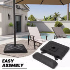 Crestlive Products 10 Feet Square 2-Tier Top Patio Cantilever Offset Umbrella 360 Shade With Weighted Base