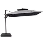 Crestlive Products 10 Feet Square 2-Tier Top Patio Cantilever Offset Umbrella 360 Shade With Weighted Base