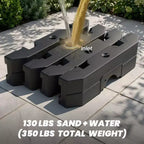 Crestlive Products 10 Feet Square 2-Tier Top Patio Cantilever Offset Umbrella 360 Shade With Weighted Base