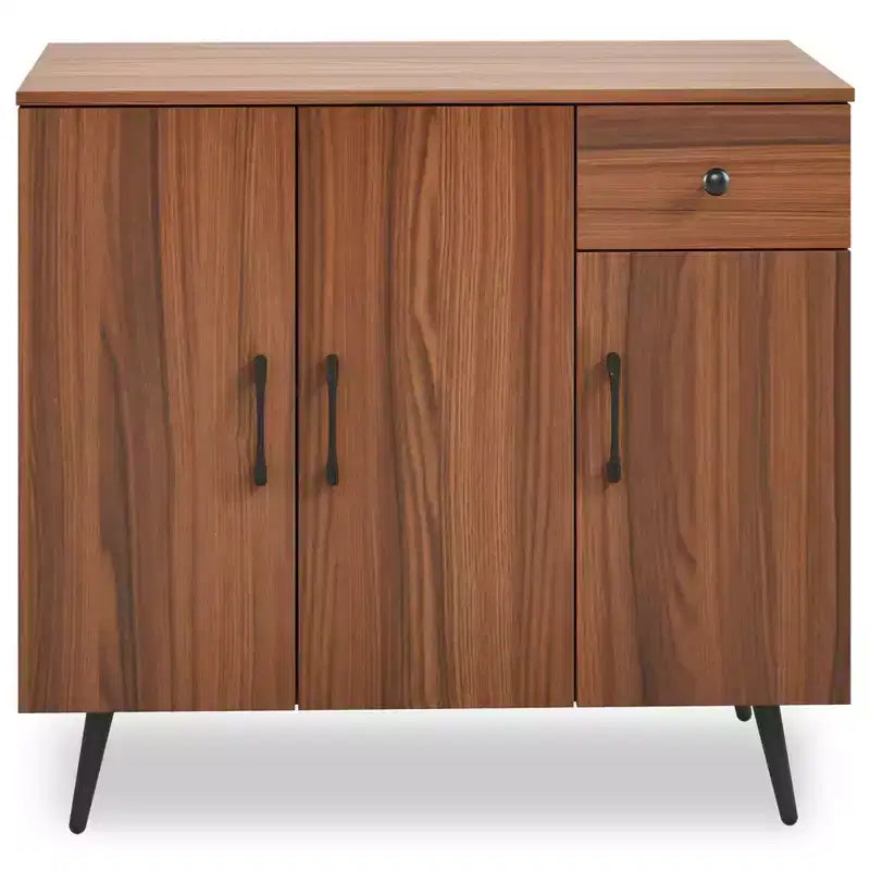 Costway Buffet Cabinet with 3 Doors & Pull-out Drawer Adjustable Shelves Anti-Tipping Kits