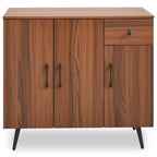 Costway Buffet Cabinet with 3 Doors & Pull-out Drawer Adjustable Shelves Anti-Tipping Kits