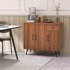 Costway Buffet Cabinet with 3 Doors & Pull-out Drawer Adjustable Shelves Anti-Tipping Kits