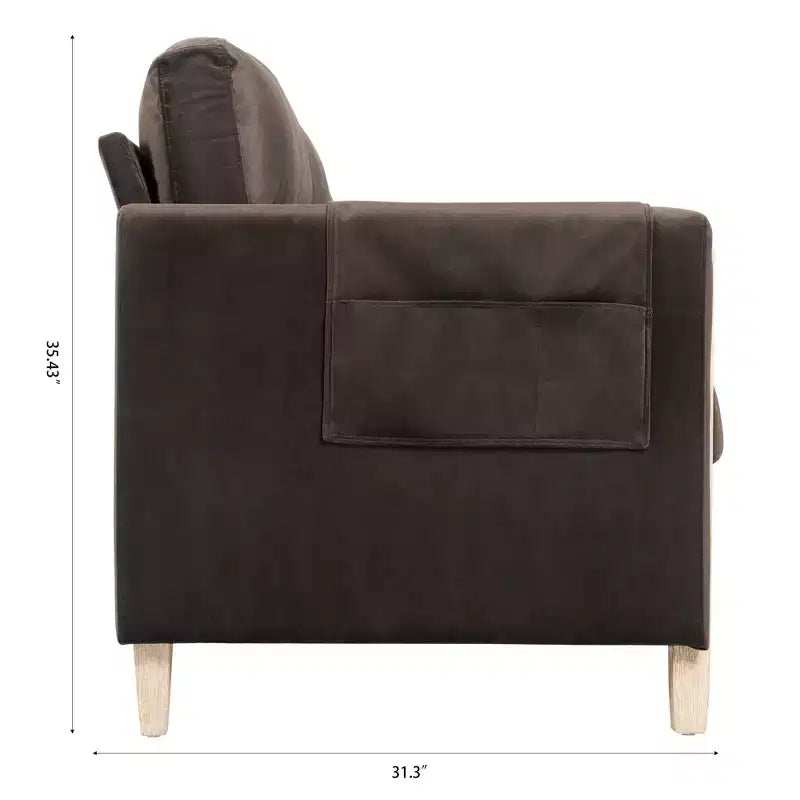 GDFStudio Addison 3-Seater 80 Sofa with Side Pockets and Rubber Wood Legs
