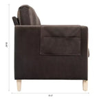 GDFStudio Addison 3-Seater 80 Sofa with Side Pockets and Rubber Wood Legs